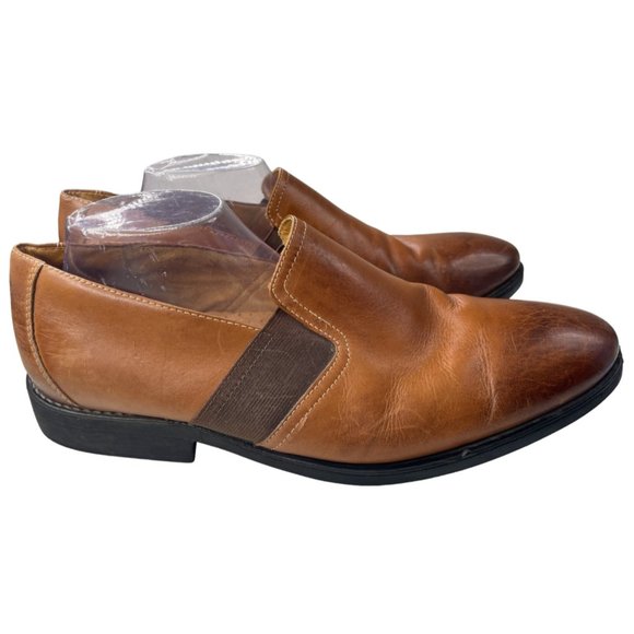 Sandro Men's Brown Leather Casual Comfort Slip On Loafers Size 12D (220209) - Picture 1 of 8